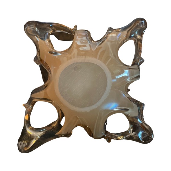 MURANO Style Art Glass Stretch Champagne Color Bowl Candy Dish Trinket Dish - Picture 5 of 5